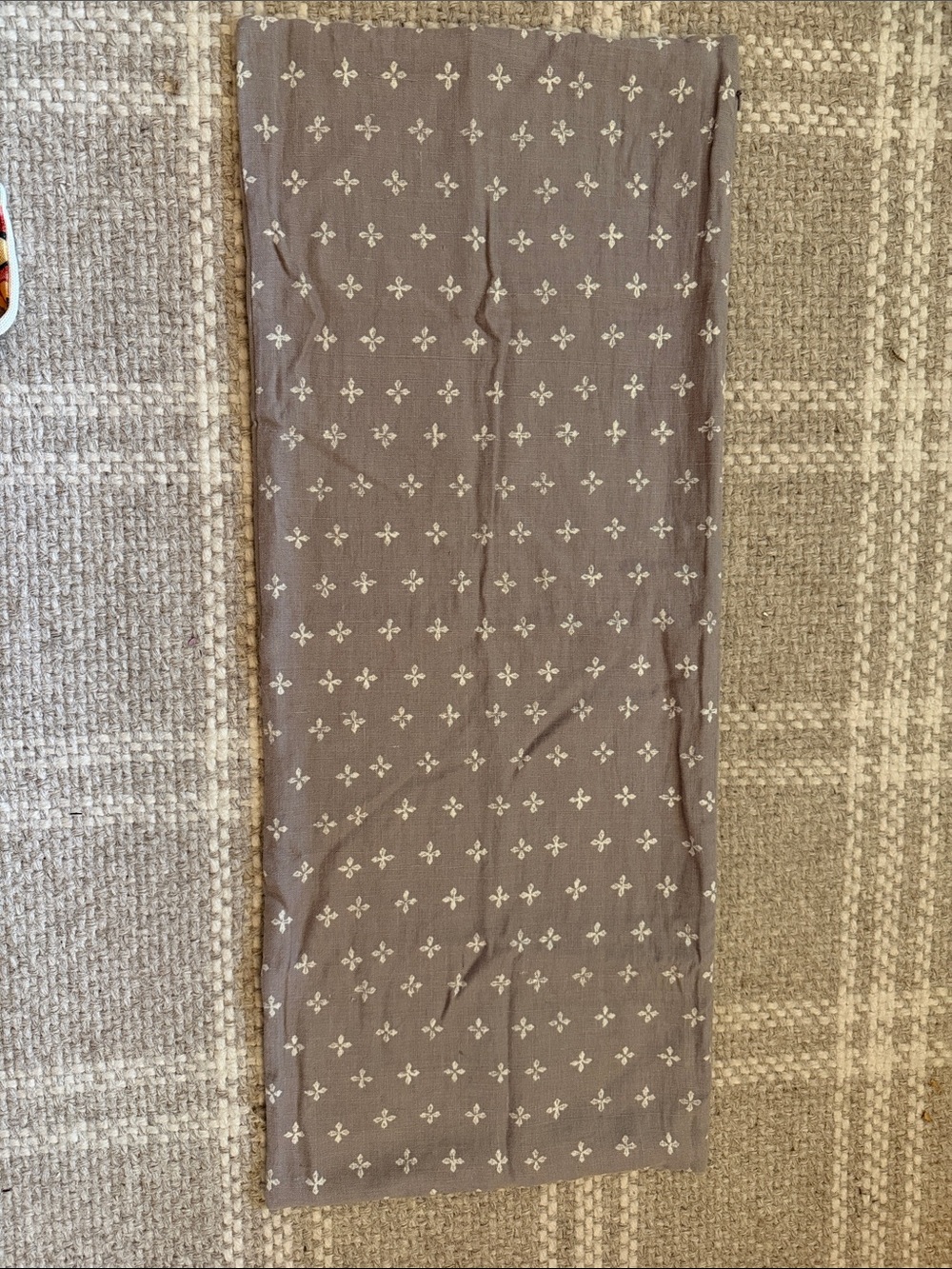 Rejuvenation extra long lumbar linen pillow cover taupe and cream